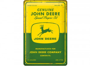 John Deere plechová tabuľka 20x30cm