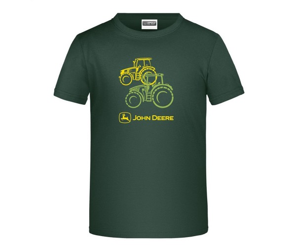 Detské tričko John Deere s potlačou dvoch traktorov
