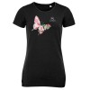 Dámske tričko John Deere s obrázkom motýľa v čiernej farbe