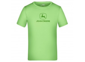Detské športové tričko John Deere v krikľavozelenej farbe
