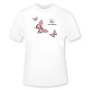 Detské tričko John Deere s obrázkom troch motýľov v bielej farbe