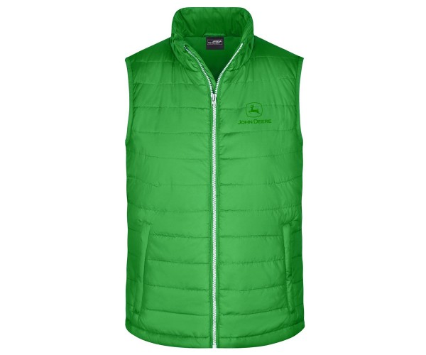 Pánska prešívaná vesta John Deere v zelenej farbe