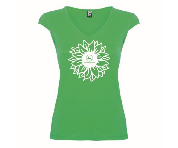 Dámské tričko John Deere so slnečnicou v zelenej farbe 