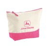 Plátená kozmetická taška John Deere v ružovo-krémovej farbe