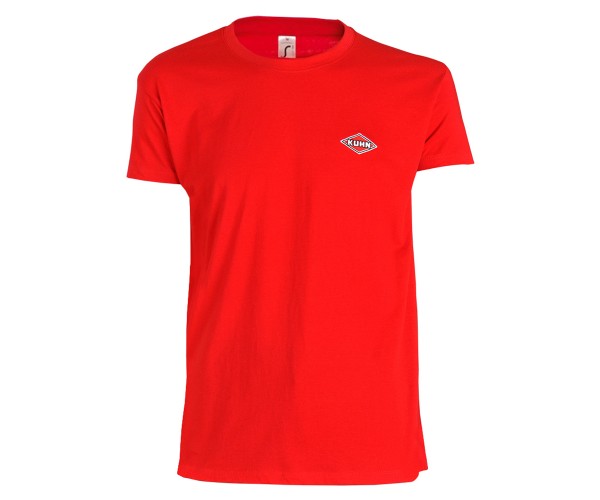 Tričko s vyšívaným logom KUHN v červenej farbe